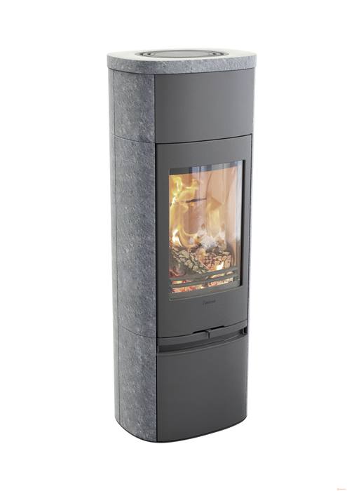 Contura 890T Style, чугунная дверца, серый печь-камин