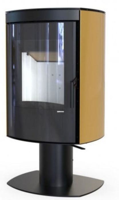 DEFRO HOME CERES TOP, золотая сталь дровяная печь