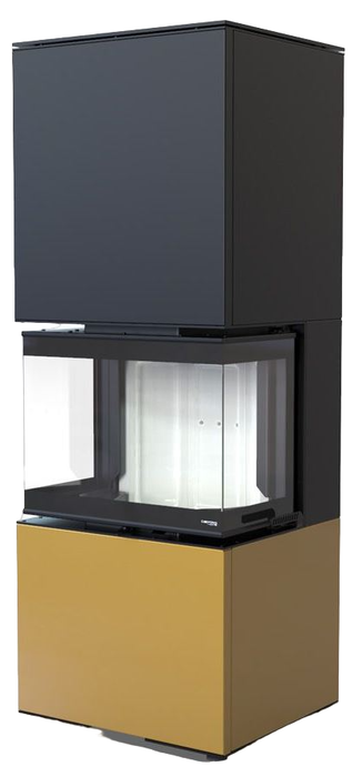 DEFRO HOME INTRA XSM C VER COMPACT 1, золотая сталь дровяная печь