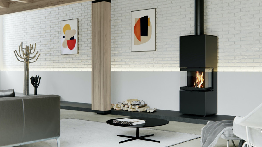 DEFRO HOME INTRA XSM C VER COMPACT черная сталь дровяная печь