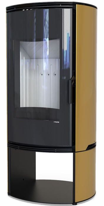DEFRO HOME ORBIS LOG, золотая сталь дровяная печь