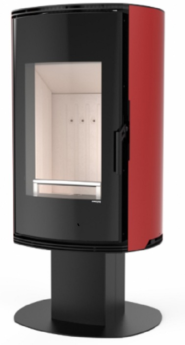 DEFRO HOME ORBIS TOP, красная сталь дровяная печь