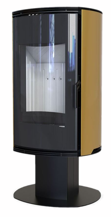 DEFRO HOME ORBIS TOP, золотая сталь дровяная печь