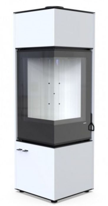 DEFRO HOME QUADROOM LONG, белая сталь дровяная печь