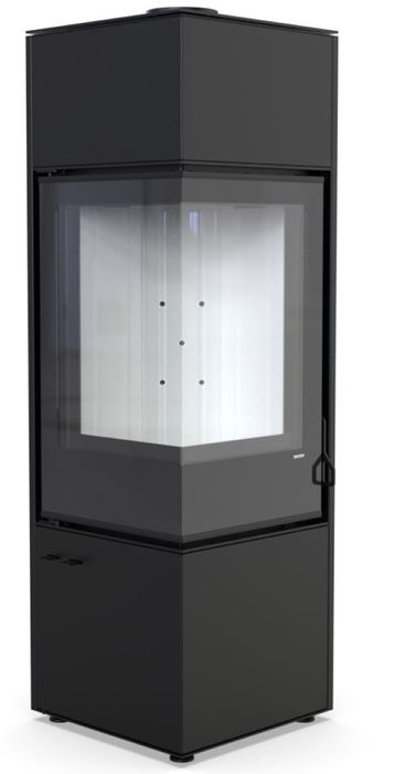 DEFRO HOME QUADROOM LONG, черная сталь дровяная печь