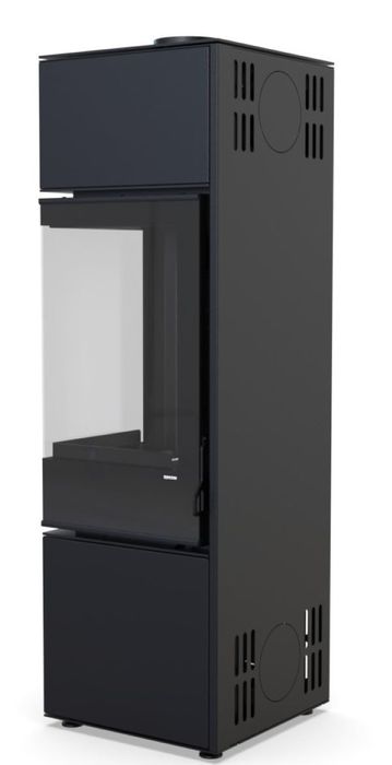 DEFRO HOME QUADROOM LONG, черная сталь дровяная печь
