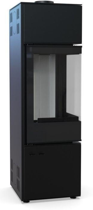 DEFRO HOME QUADROOM LONG, черная сталь дровяная печь