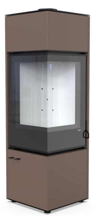 DEFRO HOME QUADROOM LONG, коричневая сталь дровяная печь
