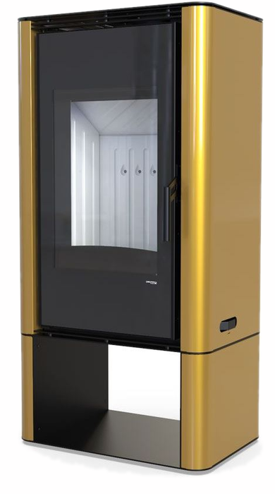 DEFRO HOME SOLUM LOG, золотая сталь дровяная печь