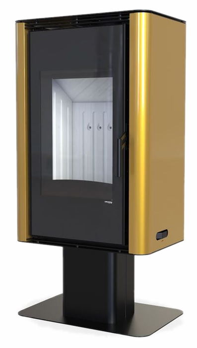 DEFRO HOME SOLUM TOP, золотая сталь дровяная печь