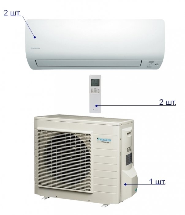Daikin 2MXS40H/FTXS20K*2шт мульти сплит система