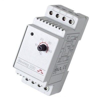 ДЕВИ Devireg&trade; 330 с диапазоном температур от +60&deg; до +160&deg;C с датчиком на проводе терморегулятор для теплого пола