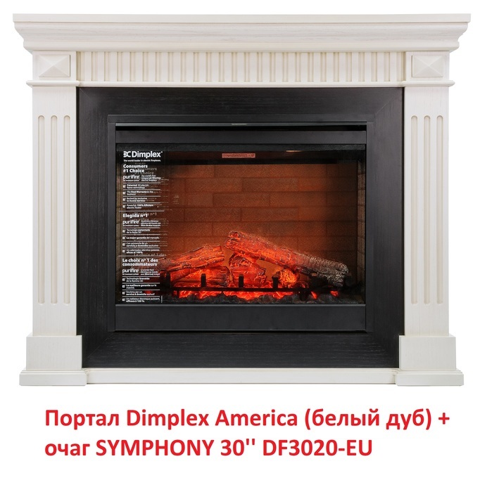 Dimplex America [Америка] (Sym. DF3020-EU/ Revillusion RBF 30) Белый дуб с патиной широкий портал