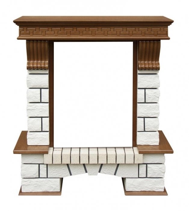 Dimplex Pierre Luxe Белый камень (Дуб) Классика широкий портал