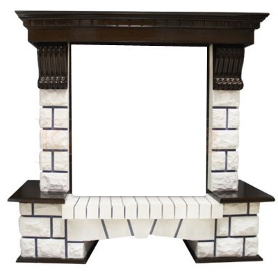 Dimplex Pierre Luxe Белый камень (Темный дуб)(Классика) широкий портал