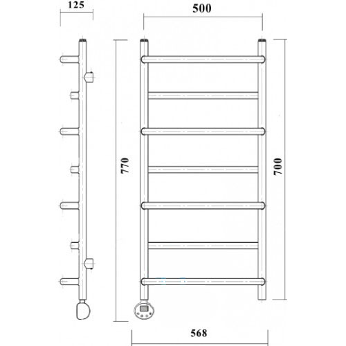 Domoterm Орфей П7 500*700 АБР EL электрический полотенцесушитель лесенка