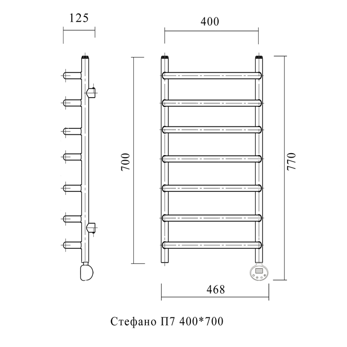 Domoterm Стефано П7 400*700 АБР ER электрический полотенцесушитель лесенка