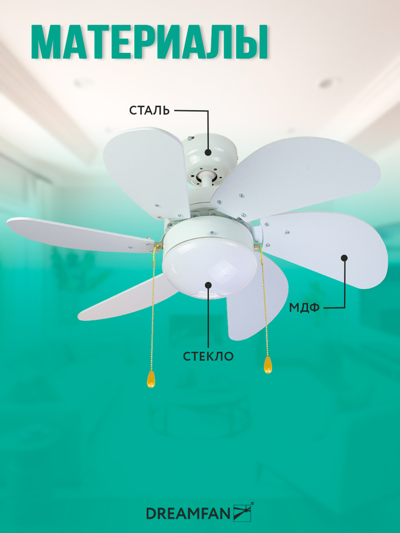 Dreamfan Smart White REG 76 потолочный вентилятор