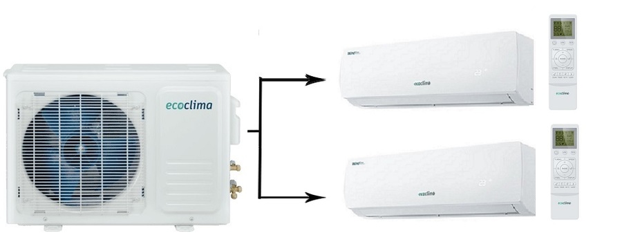 Ecoclima CMWM-H09/4R2 [W]*2/СM2-H16/4DR2 мульти-сплит система на 2 комнаты