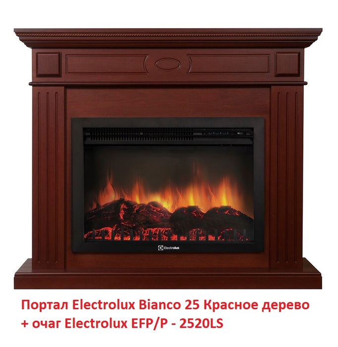Firelight Bianco 25 Красное дерево искусственный белый портал для электрокамина