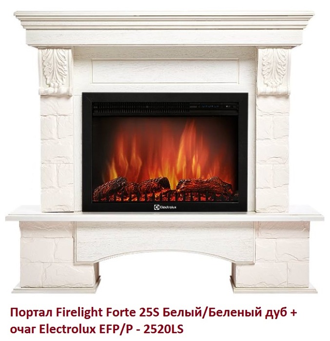 Firelight Forte 25S Белый/Беленый дуб широкий портал