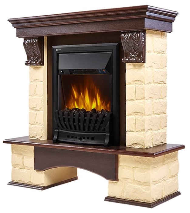Firelight Forte Classic U (угловой) Бежевый/Тёмный дуб угловой классический портал