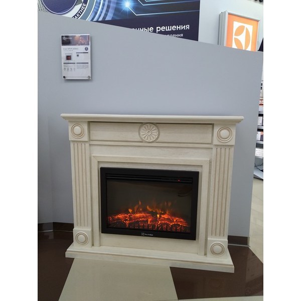 Electrolux EFP/P-2520LS с порталом Firelight Frame 25 шпон белёный дуб электрокамин с широким очагом 2D