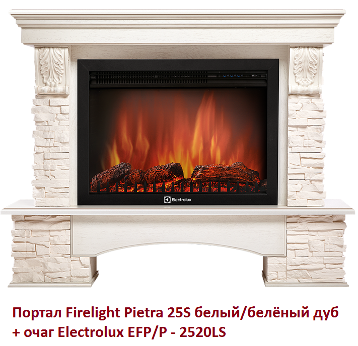 Firelight Pietra 25S белый/белёный дуб широкий портал