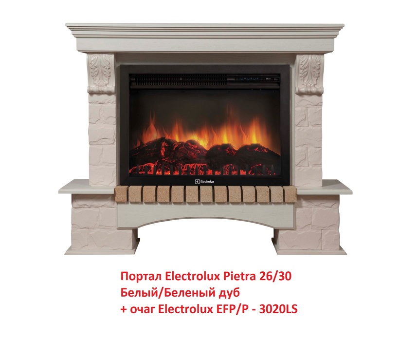 Electrolux Pietra 26/30 Белый/Беленый дуб широкий портал