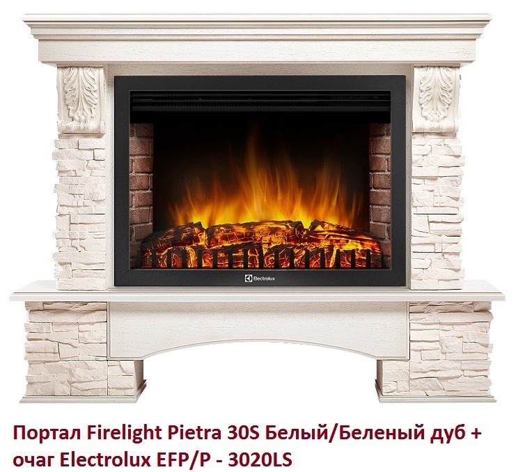Firelight Pietra 30S Белый/Беленый дуб широкий портал