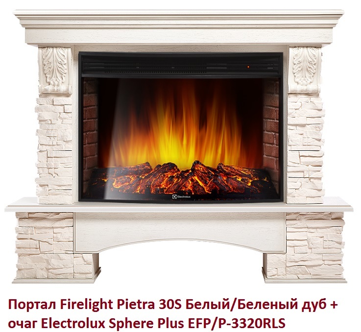 Firelight Pietra 30S Белый/Беленый дуб широкий портал