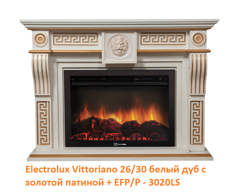 Electrolux Vittoriano 26/30 Беленый дуб с золотой патиной широкий портал