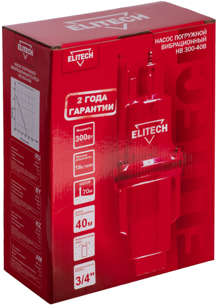 Elitech НВ 300-40В погружной насос