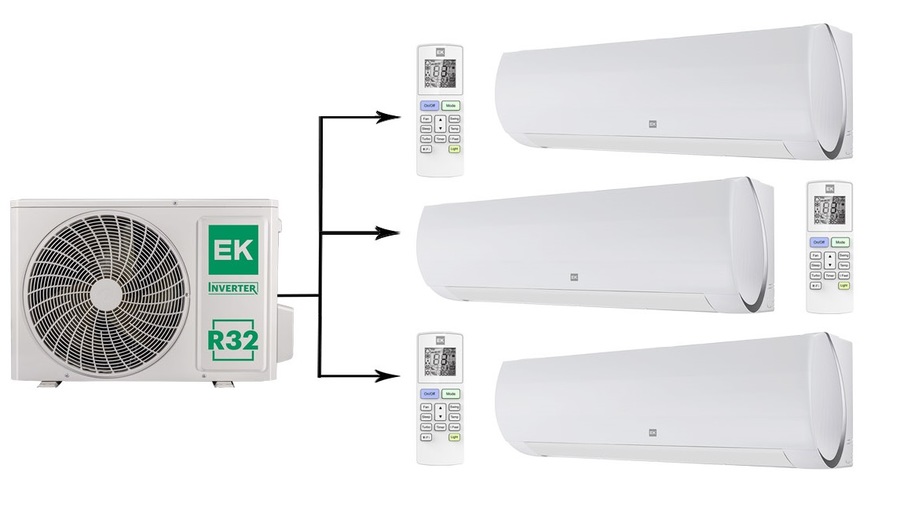 Euroklimat EKSF-20HNSх3/EKOG-70HIS3 мульти сплит система на 3 комнаты