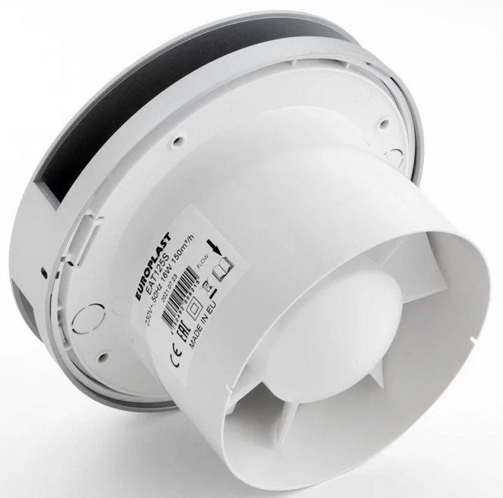 Europlast EAT125TS с таймером (серебряный) вытяжка для ванной диаметр 125 мм