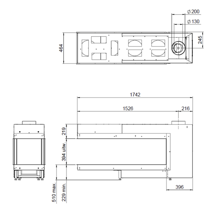 Faber Aspect PR XL RD панорамный газовый камин
