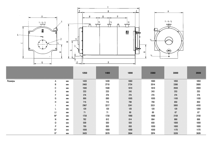 Ferroli PREXTHERM RSW 3000 (1950-3000кВт) комбинированный котел