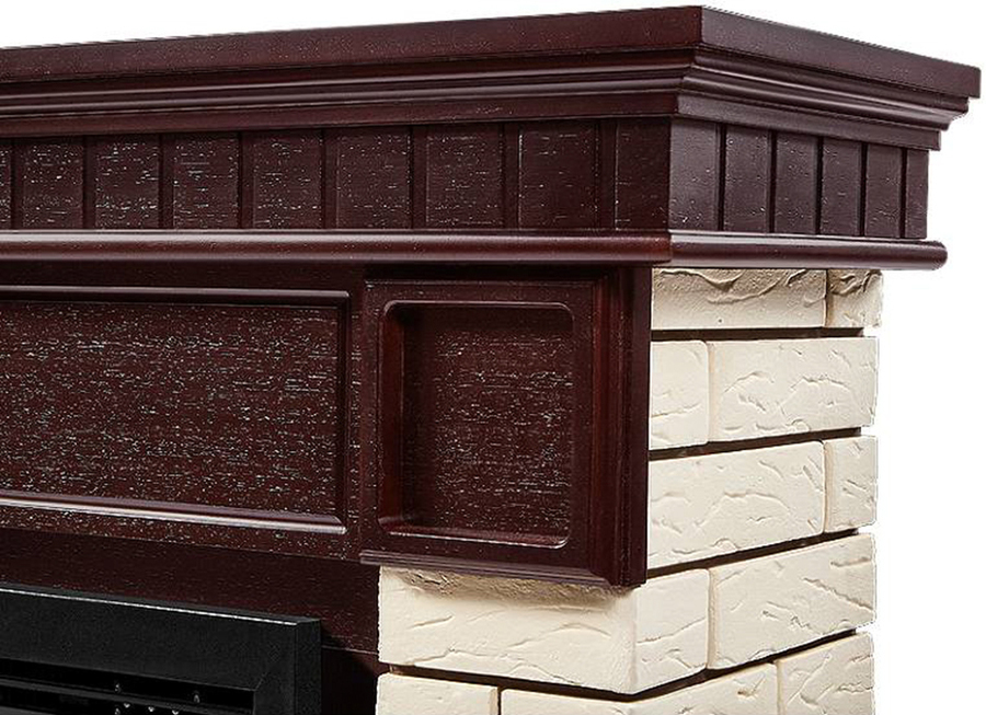 Firelight BFP/P-2520 с порталом Bricks 25 камень бежевый, шпон темный дуб напольный биокамин