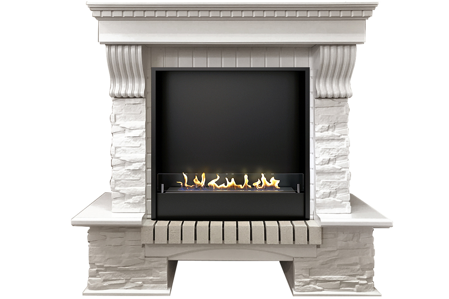 Firezo Pierre Luxe Белый сланец белый напольный биокамин