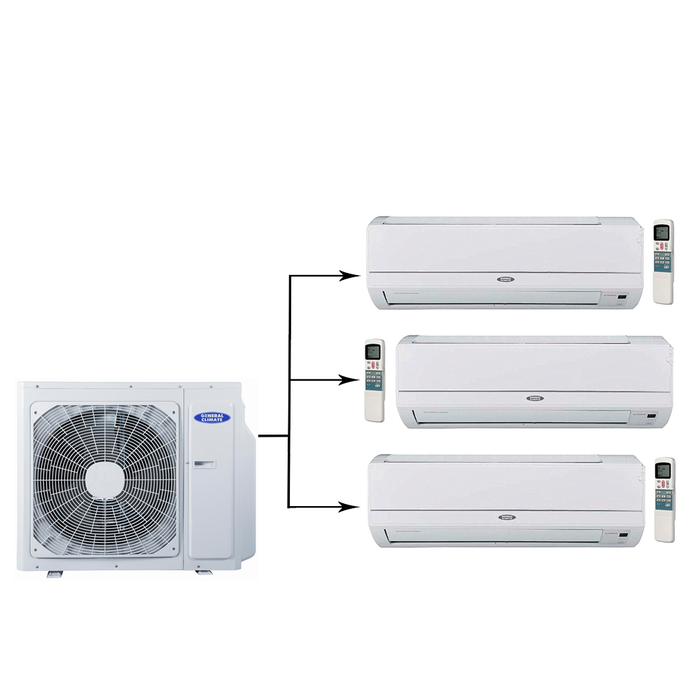General Climate GU-M3E21H1/GC-ME07HRI*3шт мульти сплит-система на 3 комнаты