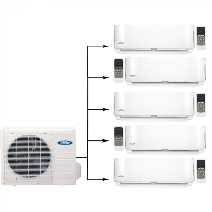 General Climate GU-M5EA42HN1/GC-MES07HRN1*5шт мульти сплит система