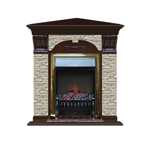 Glenrich Арочный угловой (Fobos BL,BR) камень-Грот однотонный/цвет-Дуб 46 электрический каминокомплект угловой