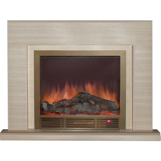 Glenrich Астория Delux 33 (Sharm33 Brass) Беленный дуб с пльтом экономичный электрокамин