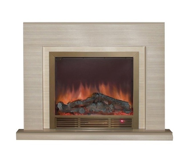 Glenrich Астория Delux 39 (Sharm39 Brass) Беленный дуб от розетки электрокамин со стеклом