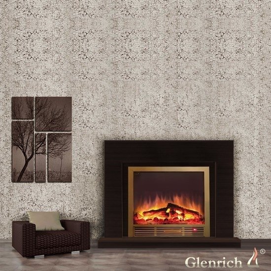 Glenrich Астория Delux 39 (Sharm39 Brass) Венге хай-тек фронтальный каминокомплект
