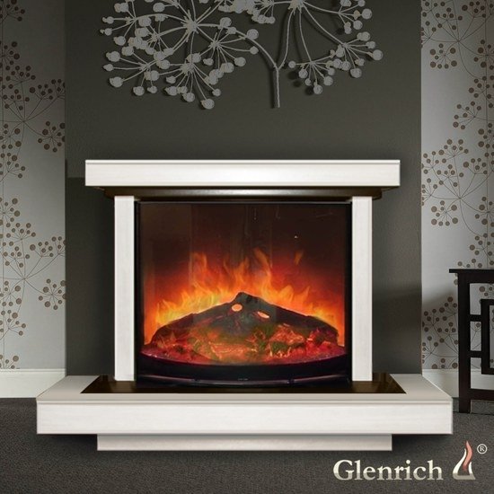Glenrich Атлант (Rondo S36) Белый большой бытовой камин
