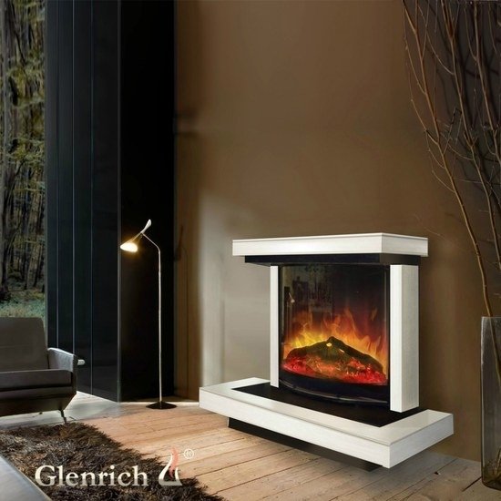 Glenrich Атлант (Rondo S36) Белый большой бытовой камин