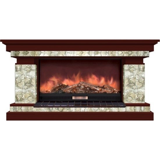Glenrich Брайтон 86 (Premier S86) камень-Карелия/цвет-Красное дерево керамика качественный электрокамин