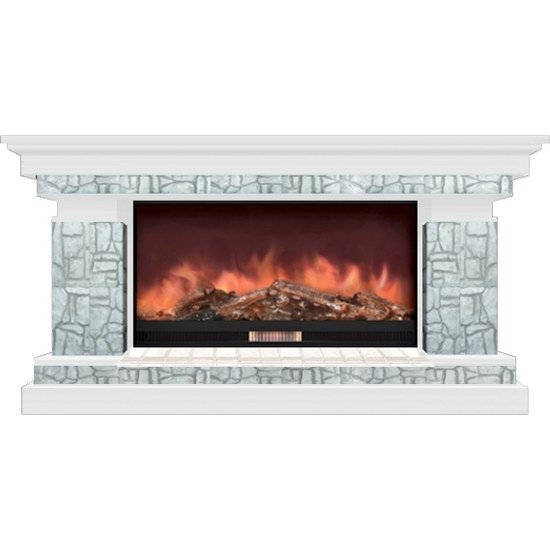 Glenrich Брайтон 86 (Premier S86) камень-Старый город/цвет-Белый белый фронтальный камин