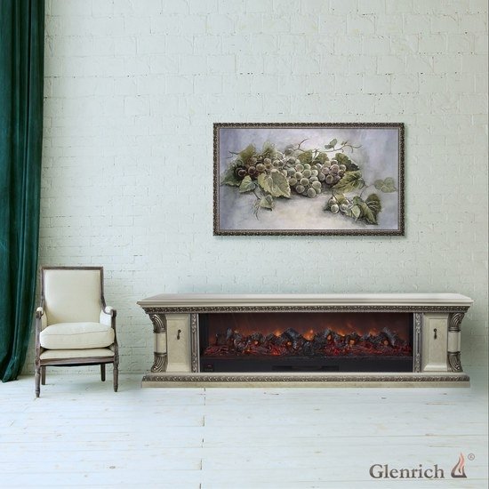 Glenrich Георгия (Premier S130) Белый с пультом ДУ модель электрокамина